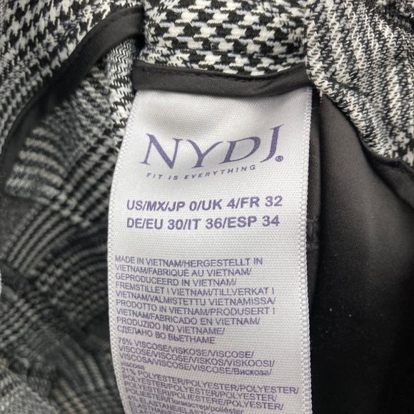 Like NEW NYDJ (Not Your Daughter’s Jeans) black & white plaid dress pants, Sz 0 - Picture 3 of 4